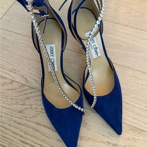 Jimmy Choo Blue Suede Women's Shoes